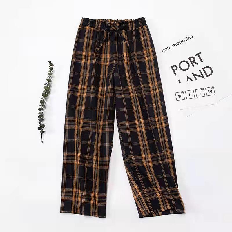 Dívčí kostkované kalhoty Široké kalhoty Dětské Ležérní kalhoty s rovnými nohavicemi Teenagerské sportovní kalhoty