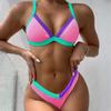 Yi Yong 2024 Seksowny Zestaw Bikini Damski z Patchworkiem w Bloki Kolorów