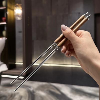 Creative South China Sea Huanghua Pear Chopsticks, Simplicity Household Tableware, Retro Stainless Steel Chopsticks, Decorative