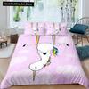 Pink Cartoon Animal King Queen Duvet Cover Kawaii Panda Pattern Bedding Set for Kids Girls Wildlife 2/3pcs Polyester Quilt Cover