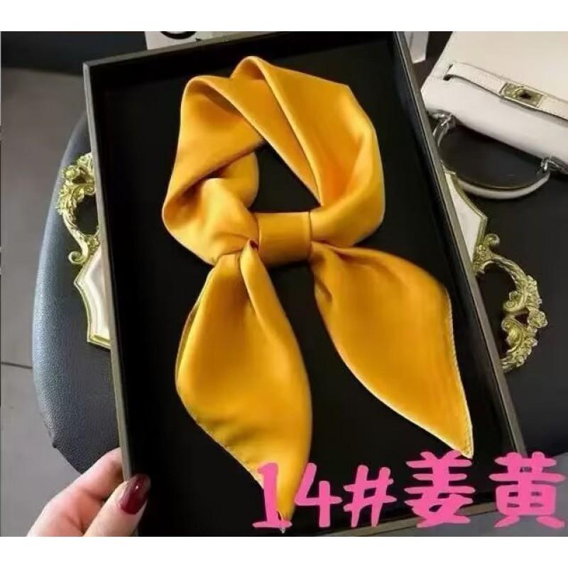 Foulard Quadrato 70cm in Raso Imitazione Seta Tinta Unita Donna Elegante Semplice Versatile per Collo Fascia Decorativa
