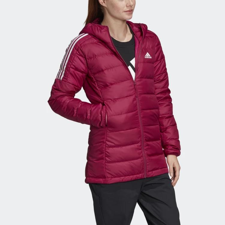 adidas Casual Outdoor Hooded Down Jacket Women Outerwear Red GH4592