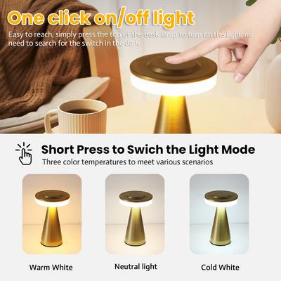USB Rechargeable Table Lamp Touch Switch One Click On/Off Light For Study Lamps For Bedroom Portable Work Decorations Night Lamp