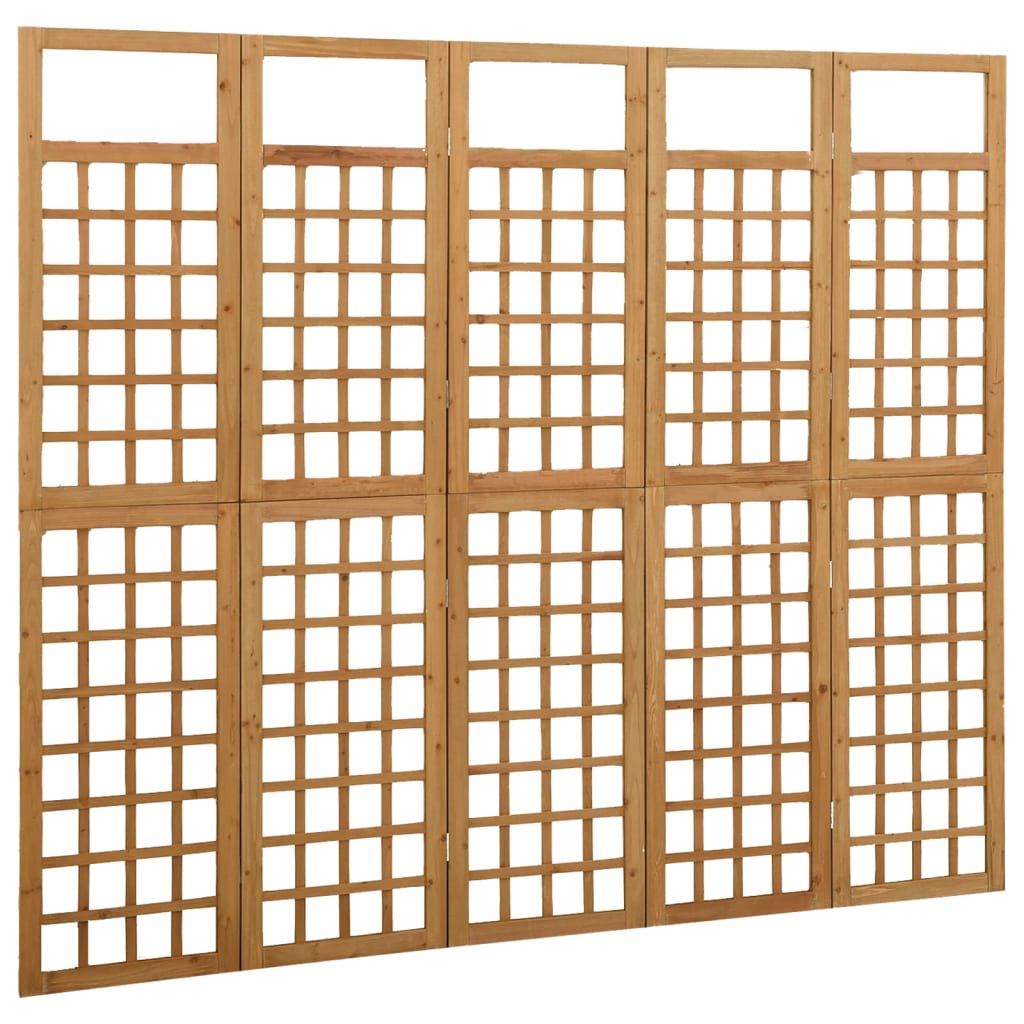 Vidaxl 5-Panel Room Divider/Trellis, Fir Wood, 201.5X180Cm