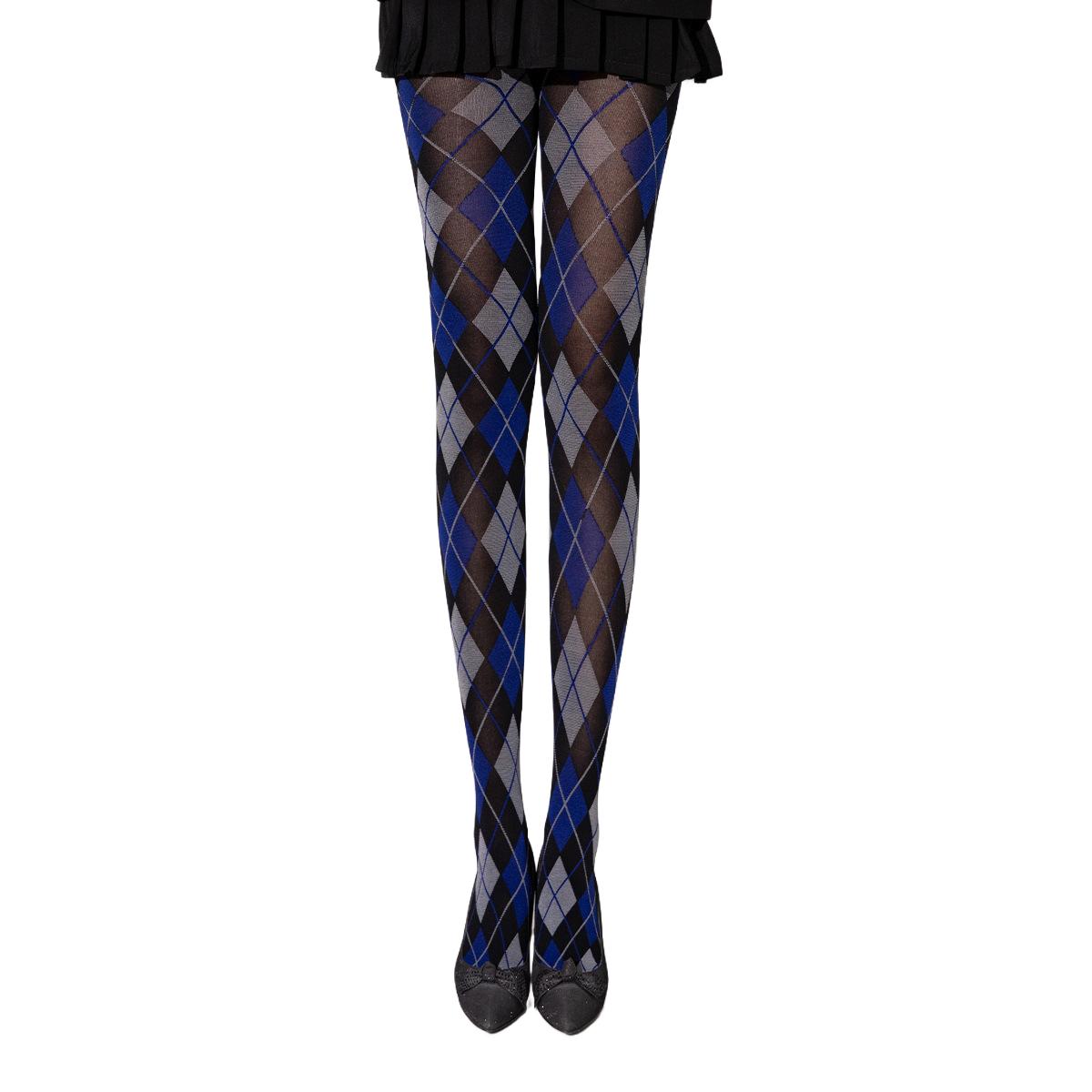 

80D Women S Vintage Retro Classic Style Argyle Pattern Tights Contrasting Diamond Shapes Pattern Nylon Tights Lozenges Pattern One Size