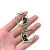 Sweet & Cool Little Monkey Apple Stud Earrings with Hollow Drip Glaze - Cute, High-End, Niche Design Feel