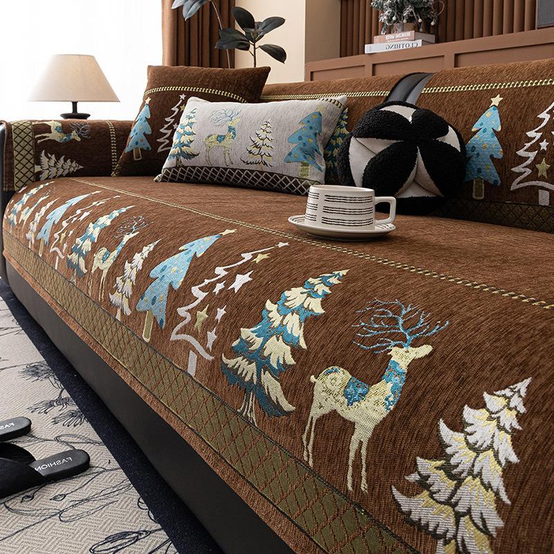 New Sofa Cushion, Universal In All Seasons, Non-Slip And Dirt-Resistant Seat Cushion, Straight Row Sofa Cover, Cloth Towel, Advanced Sense