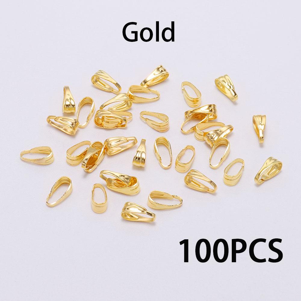 50-100pcs/lotPendant Clips Pinch Bail Clasps Buckle Charm Necklace Hook Connector For DIY Jewelry Making Cameo Tray Finding
