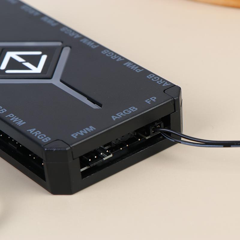 1 To 9 3 In 1 5V 3 Pin Argb Controller Cooling Fan Hub Pwm Magnetic Suction Hub With Argb Controller 5V 3 Pin For Pc Case