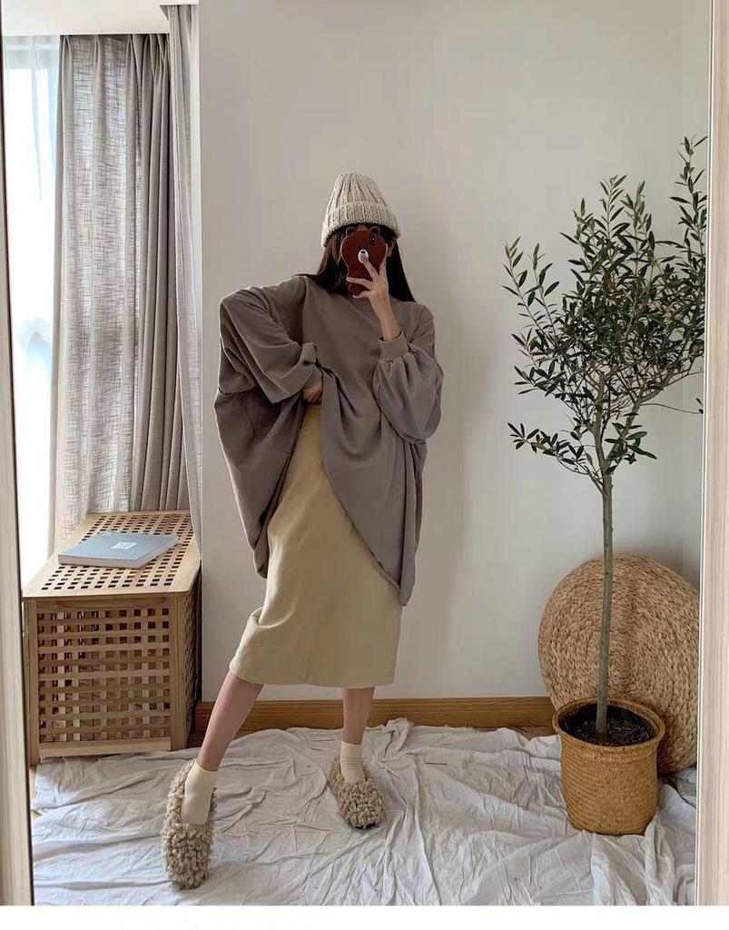 Plus Size Women's Korean-Style Loose Sweatshirt - Trendy Autumn/Winter Jacket for 230-300 Jin