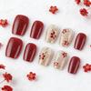 Elegante 3D Katzenauge Prägung Rote Blume Nägel - 30 Abnehmbare Teile