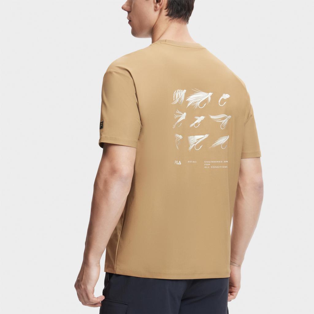 New FILA T Shirts Men's Urdu Khaki A11M427109FDK