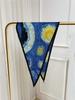 2023 Van Gogh Oil Painting Diamond Scarf Woman Fashion Silk Scarf Luxury Bandana Headband Hijab Foulard Neckerchief Shawl