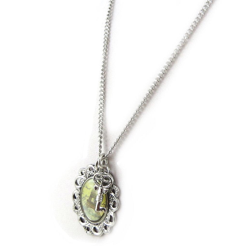 Les Trésors De Lily [N1663] - Designer Necklace 'Eiffel Tower' Yellow Brown Silver
