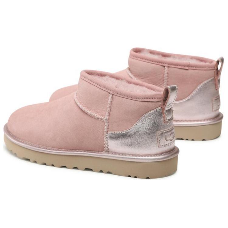 UGG Classic Ultra Mini Shine Warm Comfortable Versatile Ankle Snow Boots Women boots Pink 1123634-RSGRY