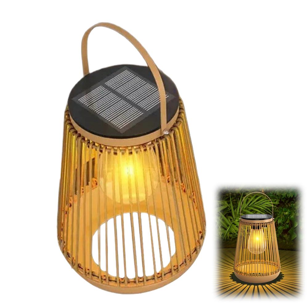 Outdoor Solar Rattan Lanterns, Waterproof Hanging Boho Solar Lights for Garden, Patio, Yard, Porch Decorative Lighting