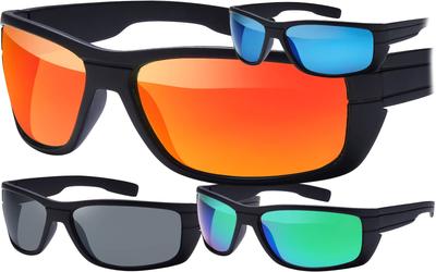 Men's Sport Sun Glasses Polarized Rectangle Matt Mirror