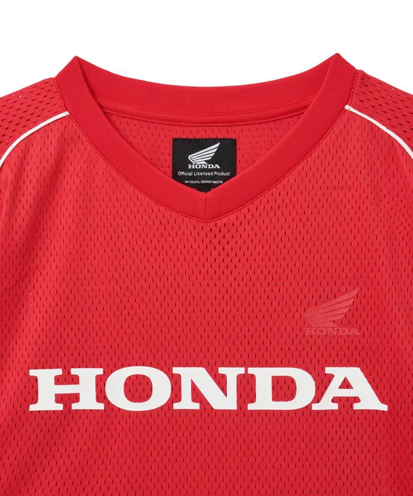 PHYPS MOTORCYCLE Motorcycle Piping Mesh Short Sleeve Red