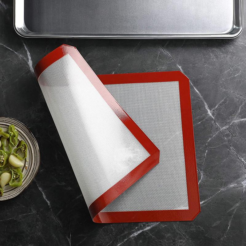 Silicone Baking Mats Cookie Pad Non-Stick Reusable Baking Tray Mats Sheet Set for Cookies Pastry Tools Batters Flour Fondant BBQ