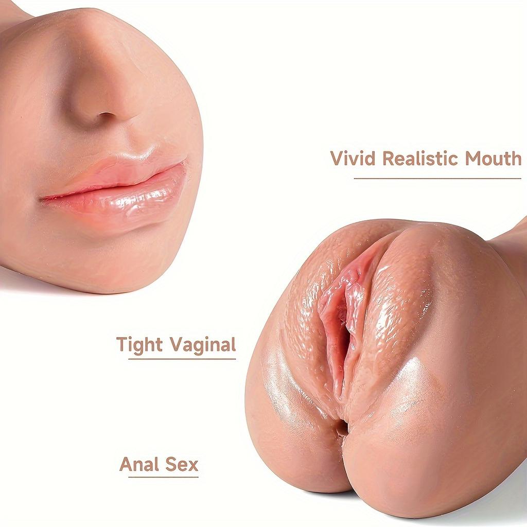 Masturbador Masculino 3 em 1 TPE Copo de Bolso Realista Stroker Manual Portátil Brinquedo Adulto para Homens
