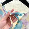 Women Chiffon Floral Long Dress Korean V-neck Short Sleeve A-line Party Dresses Summer Bohemian Style Beach Vestidos