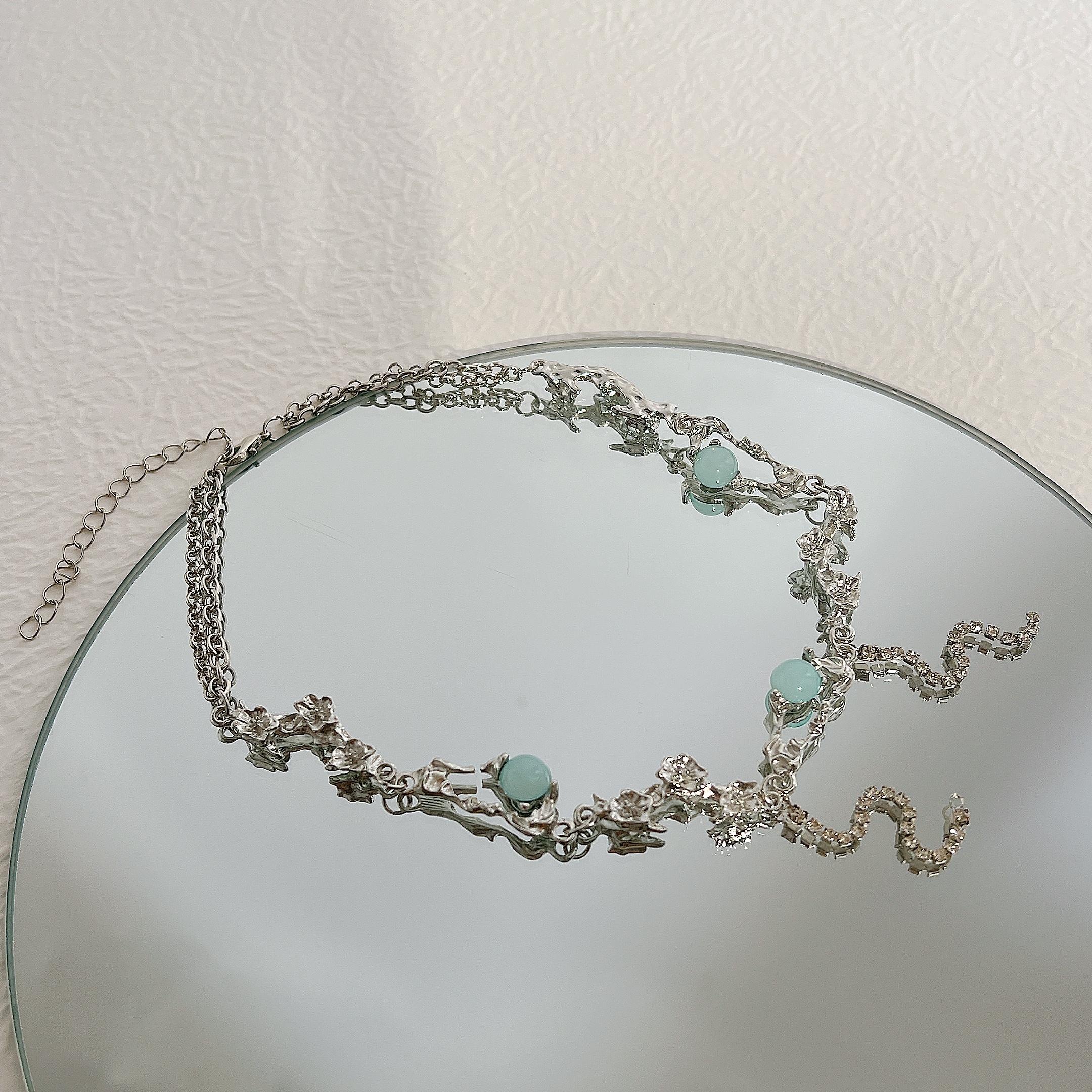 

1 шт. Y2K Кристальные подвески Ожерелья Модные ожерелья-капли серебристого цвета для женщин, девушек, легкая роскошь, цепочка на ключицу, ювелирные изделия