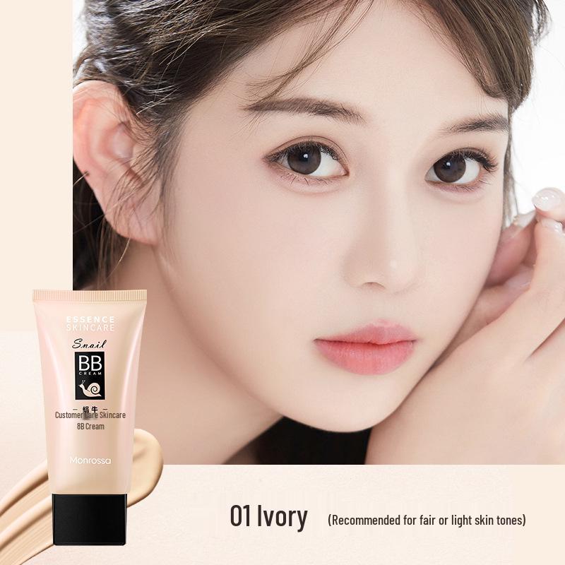 Monrisa Luxury Snail Essence BB Cream - Lightweight, Breathable, No-Cake Foundation Liquid 50g
