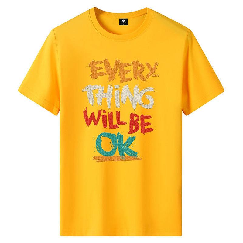 M-6XL Pure Cotton Mens Short-sleeved T-shirt Round Neck Boy Casual Tee Shirt