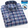 Camicia da uomo a righe in cotone Oxford a maniche lunghe con bottoni