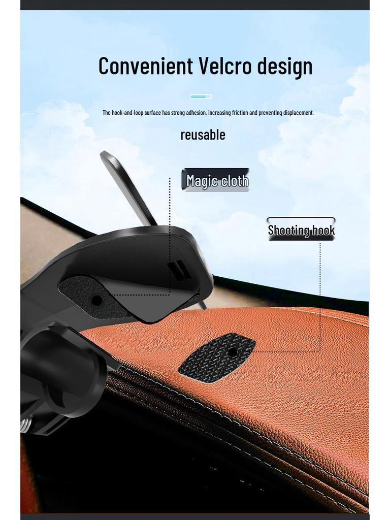 Cross-border Sliding Rail Car Phone Holder with Dashboard Mount and Rotating Navigation for Parking.