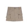 Khaki High-Waist Slim Short Skirt for Women - 2023 Autumn American Style
