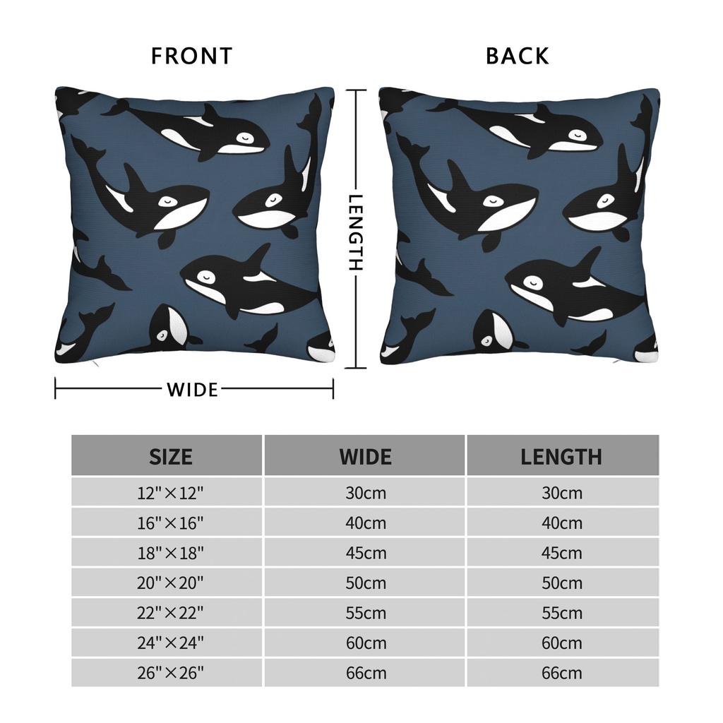 Orca Whale Patterns Pillow Cover Comfy Cushion Cover Morden Pillow Case For Sofa Couch Bed Living Room