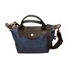Le Pliage Logo Energy Design en Relief Bandoulière Réglable Amovible Toile de Nylon Mini Sac Cabas Sac Cabas Femme Bleu Foncé 1500HSR806