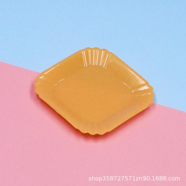 Doll House Simulation Mini Square Pastry Butterfly Dessert Plate Food Play Tableware Play House Small Toys
