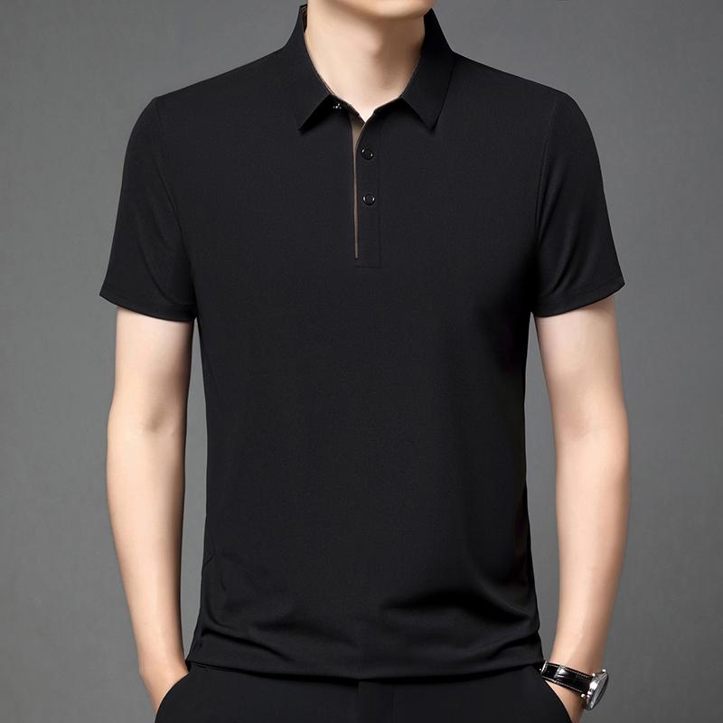 Luxury Custom Summer New Fashion Men's Shortsleeved Business Comfortable Breathable Polo Shirt Best-selling Solid Color T-shirt
