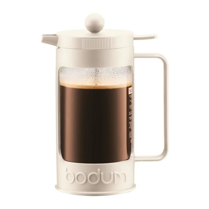 BODUM BEAN Cafetière piston 8 tasses/1L blanc
