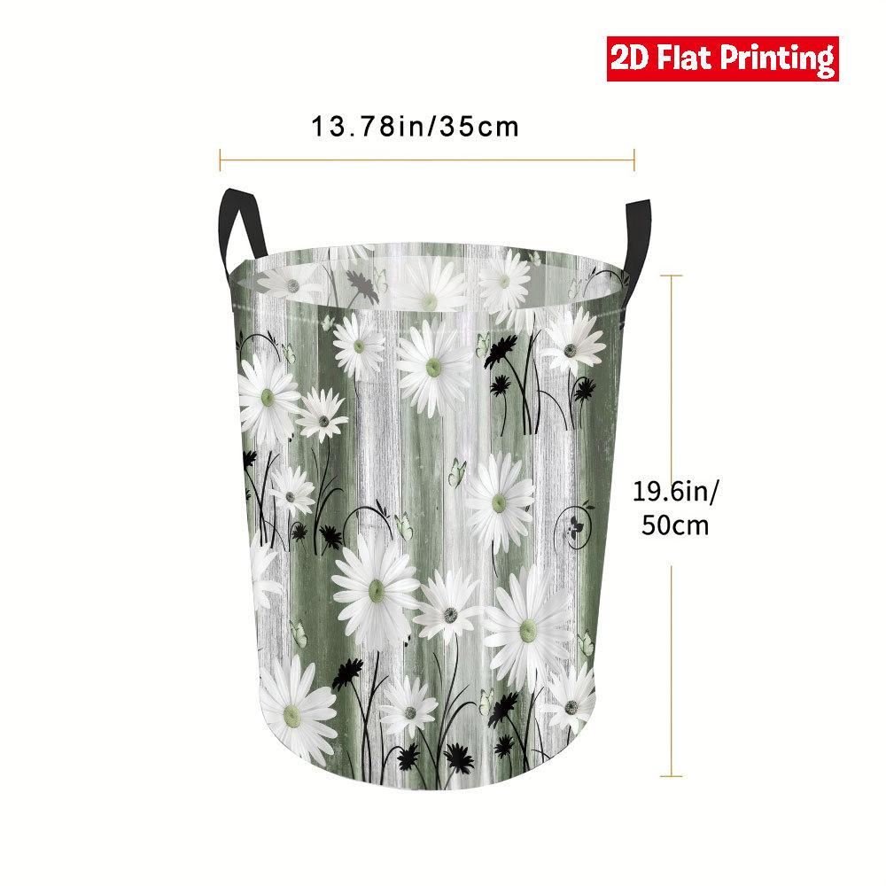 Collapsible Laundry Basket Large Round Waterproof Fabric Hamper Dirty Clothes Storage Bin Toy Organizer with Handles