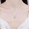 6.5mm Heart Cut Halo Moissanite Pendant Necklace S925 Sterling Silver For Women