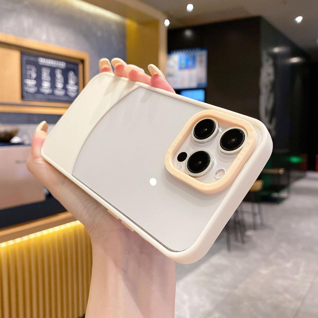 Applicable To Apple 16promax Candy Contrasting Color Splicing Mobile Phone Case IPhone 15 Large Hole Acrylic Anti-fall Hard Shell