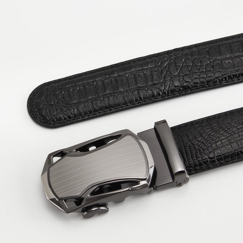 

Ремни для мужской натуральной коровьей кожи двухслойной кожи высококачественный ремень деловой повседневный ремень с автоматической пряжкой 110-130CM