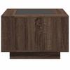 LED Coffee Table Brown Oak Effect 60 x 60 x 40 cm Wood Based Material