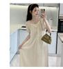 2026 Summer New Maternity Fairy Dress: Simple Round Neck, Loose Fit with Slimming Belt