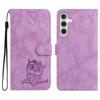 For Samsung Galaxy S25 FE Case Owl Imprinted PU Leather Wallet Phone Cover with Wrist Strap