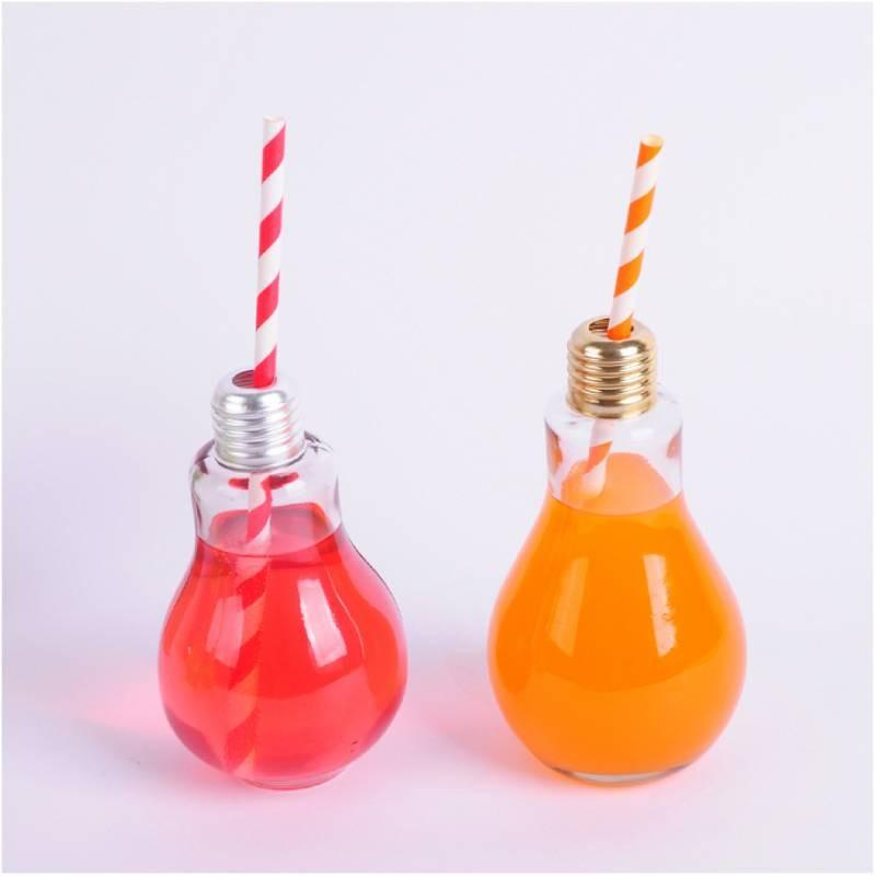 Versatile Glass Transparent Light Bulb Drink Bottle With Solar Copper Wire Lights
