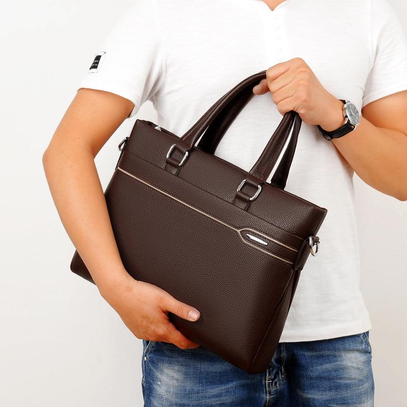 Men's Bag Handbag Soft Leather Large-capacity Casual Business Shoulder Bag Messenger Business Briefcase Men