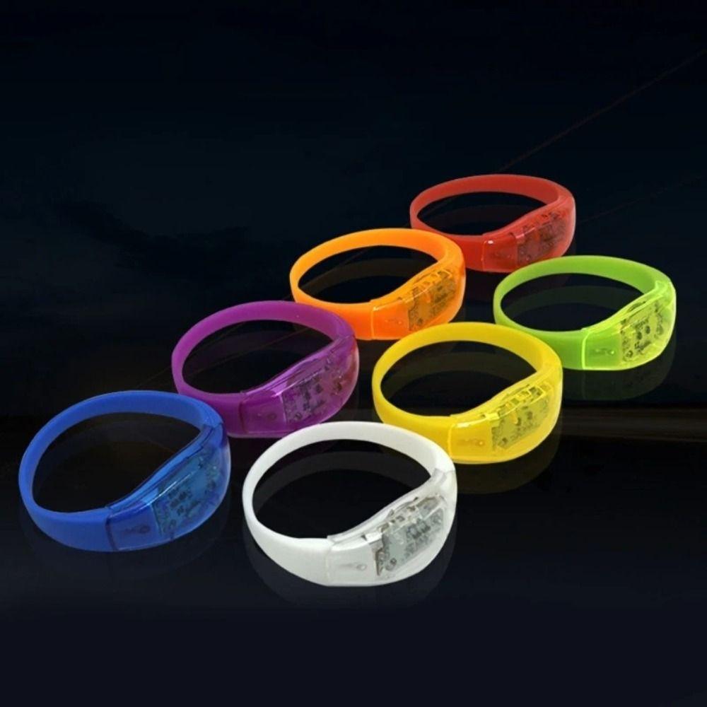 Silicone Bangle Glow Bracelets Sound Activated Flashing Wristbands Led Wristband Toys  Concert