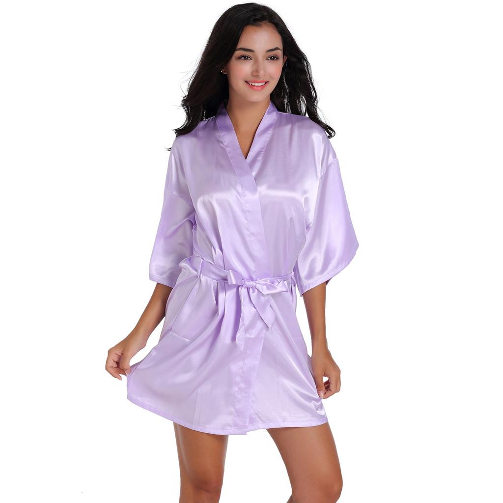 Summer Silk Kimono Robe Bathrobe Women Silk Bridesmaid Robes Sexy Robes Satin Robe Ladies Dressing Gowns
