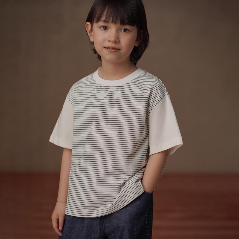 Hacikis Unisex Kids  Summer Striped Short-Sleeve T-Shirt 150
