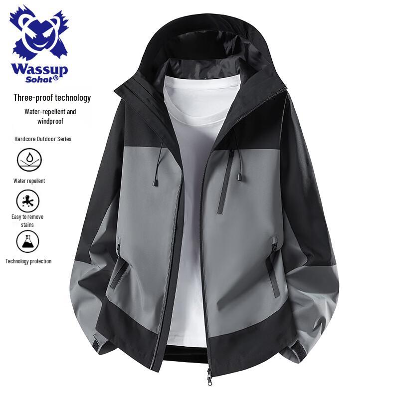 Wassup Sohot Men's Hooded All-Season Outdoor Jacket