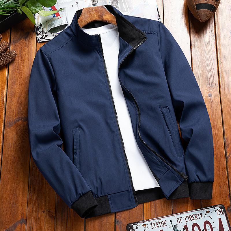 

Men s Stand Up Collar Jacket, Fashionable Business Casual Solid Color Jacket, Men s Clothing On Top XXXXL